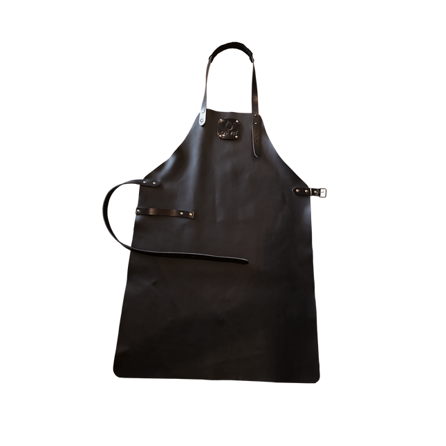 Delantal de cuero negro OFYR