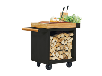 OFYR Montaje de la mesa profesional 65 Negro-Teak Wood