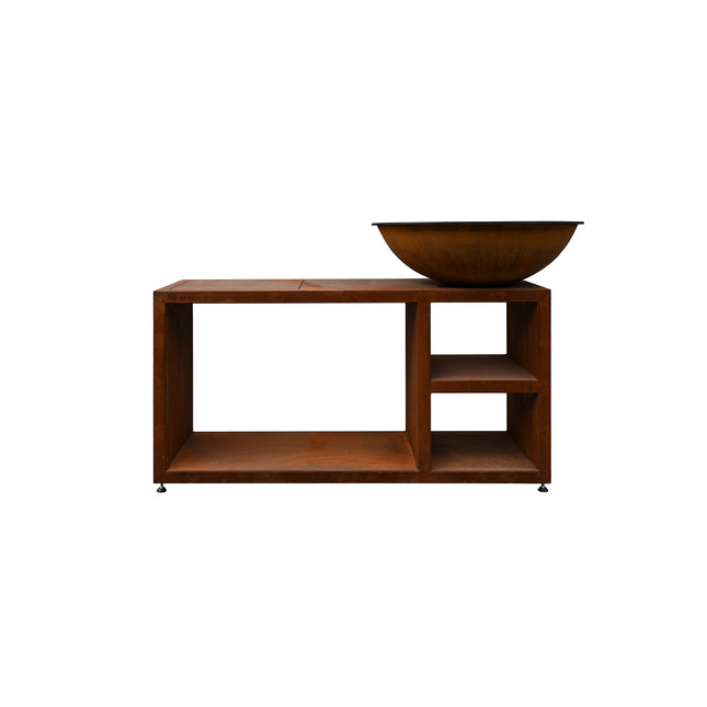Barbacoa plancha PIATTO TAVOLO grande acero corten Quoco