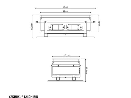 Barbacoa de mesa Shichirin MEDIUM rectangular YAKINIKU