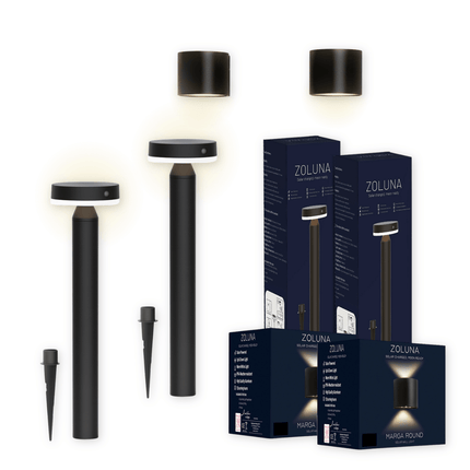 Pakketdeal ZOLUNA 2x priklamp Guus + 2x wandlamp Marga rond