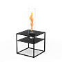 Mesa de salón FIRE FRAME con chimenea de mesa empotrable SPIN air 1200 höfats