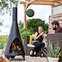 Chimenea de jardín Colorado 160 cm negra La Hacienda