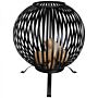 Esschert Cuenco de Fuego Laser Cut Rayas Negro Ø59