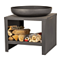 Brasero 60 con leñero negro Esschert Design