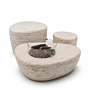 Mesa brasero Estate Organic 107 travertino Happy Cocooning