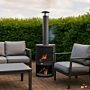 HEAT Hamar Chimenea Exterior con Almacenamiento de Madera