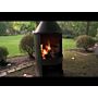 HEAT Chimenea Exterior Larvik con Almacenamiento de Madera