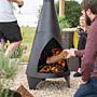 Chimenea de jardín Colorado 160 cm negra La Hacienda