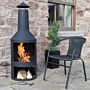 HEAT Chimenea Exterior Larvik con Almacenamiento de Madera