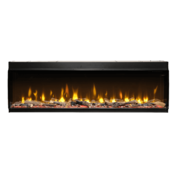 Dimplex Ignite Bold 74" vista frontal producto foto llamas rojo
