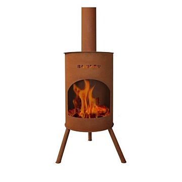 BonFeu BonTon 50 corten producto foto con fuego
