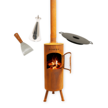 Pack ahorro BonGiano LP corten + plancha 40 + aceitera + espátula