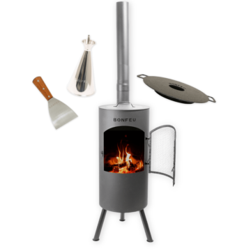 Pack ahorro BonFeu BonTino negro + plancha + aceitera + espátula