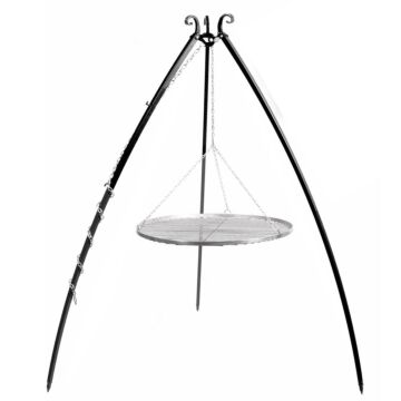 Trípode CookKing de 200 cm con parrilla de acero inoxidable