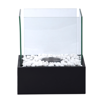 Esschert Chimenea de mesa de bioetanol rectangular negra