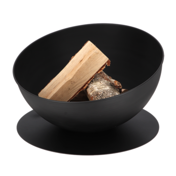 Brasero Esschert inclinado negro con madera foto de producto