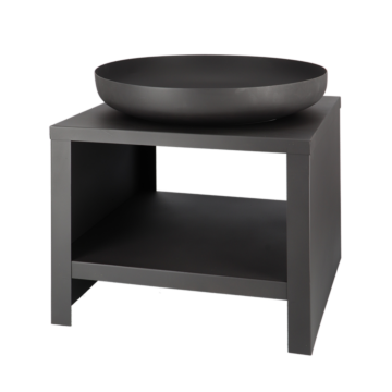 Esschert Cuenco de Fuego con leñero 60 cm Negro