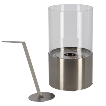 Esschert Chimenea de Mesa de Bioetanol Redonda de Acero Inoxidable