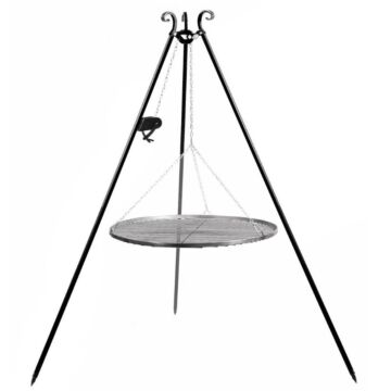 CookKing Trípode 180 cm Con Polea Con Rejilla De Acero 60 cm CookKing Trípode 180 cm Con Polea Con Rejilla De Acero 60 cm