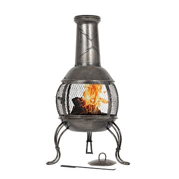 Protector de chimenea 160 x 44 x 68 cm color negro