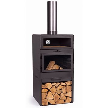 Cook king Vento chimenea de jardín con horno + puertas de cristal foto de producto