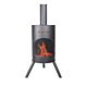 BonFeu BonTon chimenea exterior 50 negro producto foto con fuego
