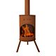 BonFeu BonTon 60 chimenea de jardín de acero corten con foto de producto de fuego
