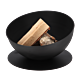 Brasero Esschert inclinado negro con madera foto de producto
