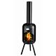 BonFeu BonBini chimenea exterior negro producto foto con fuego