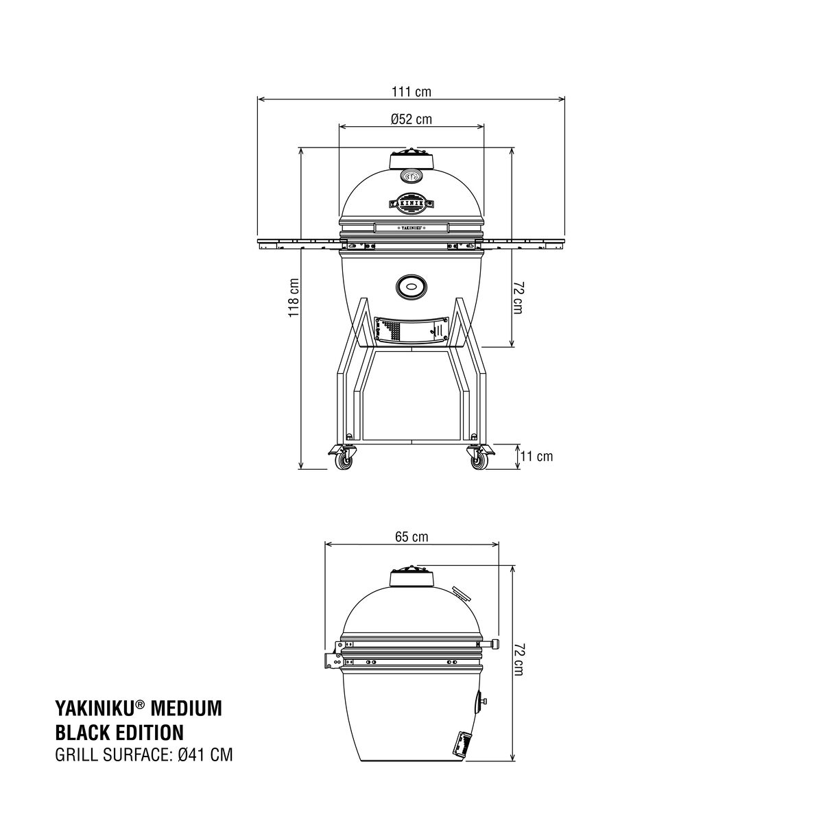 Barbacoa kamado MEDIUM Basic Black Edition YAKINIKU