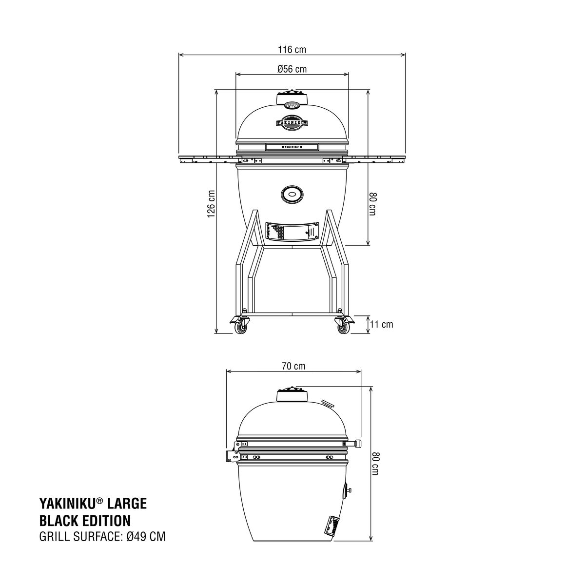 Barbacoa kamado LARGE Basic Black Edition YAKINIKU