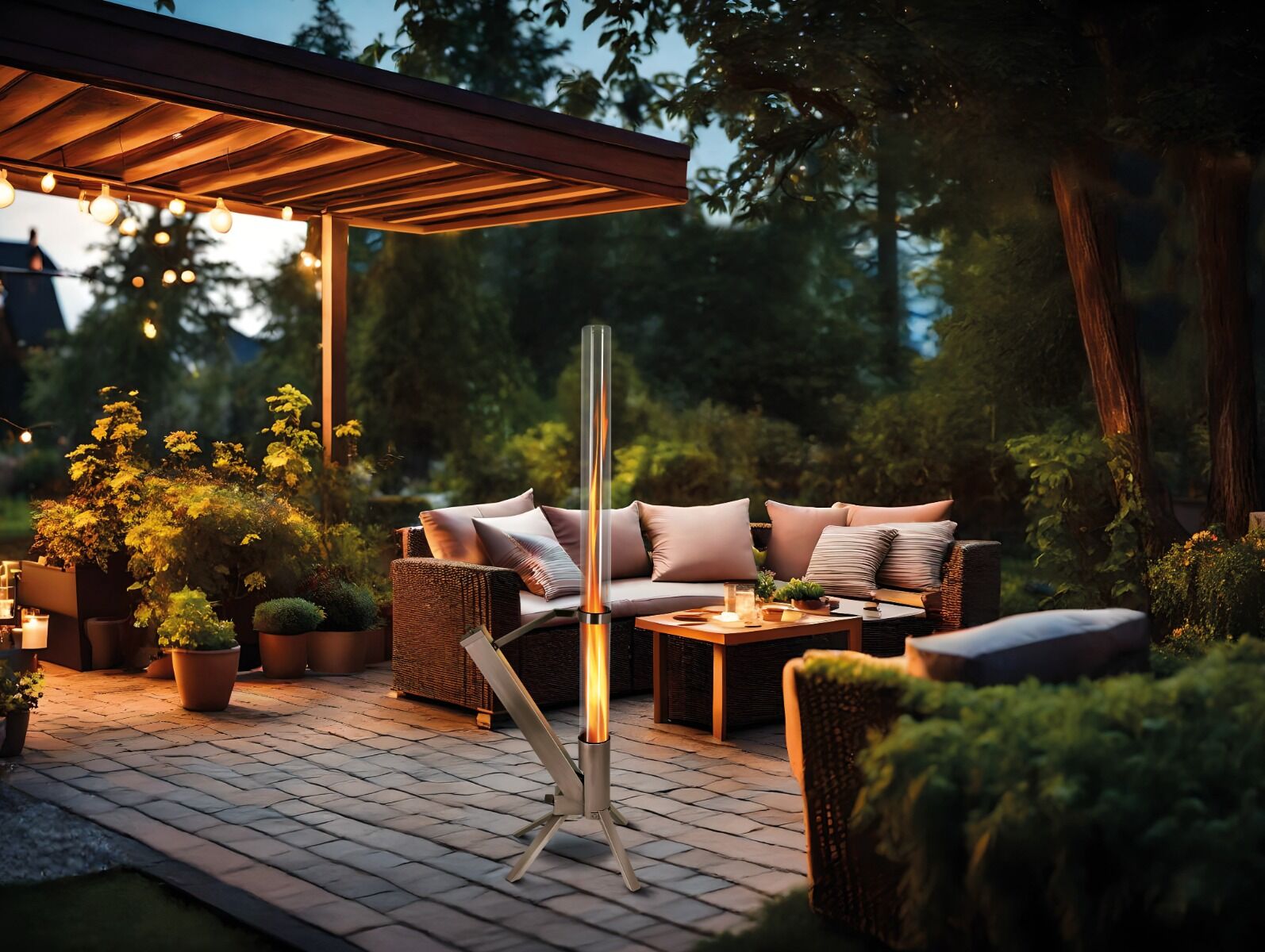 Green Flame Lounge Chimenea de Pellet de Acero Inoxidable