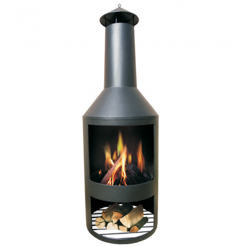 HEAT Chimenea Exterior Larvik con Almacenamiento de Madera