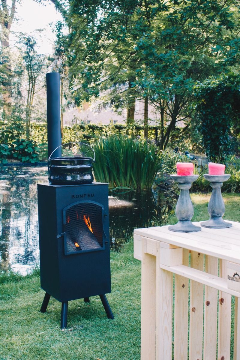 BonFeu BonCarré QLP Negro chimenea de jardín