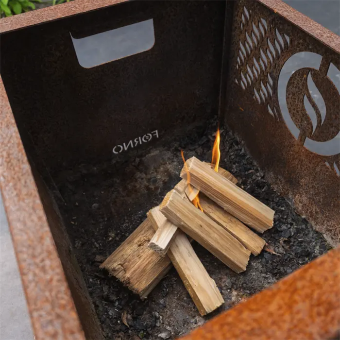 Cesta de fuego Fire Crate acero corten FORNO