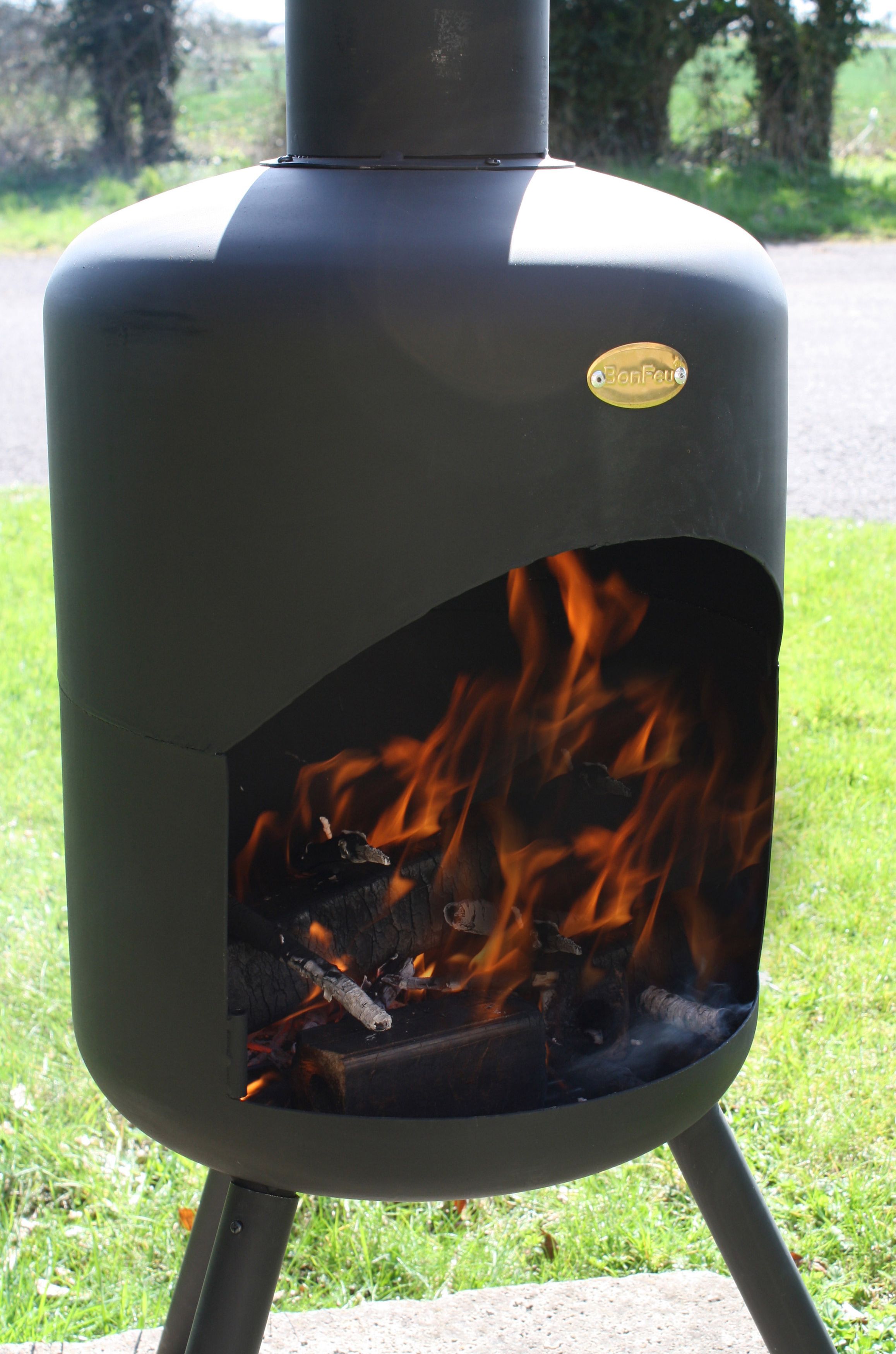 BonFeu BonSelo Negro chimenea de jardín