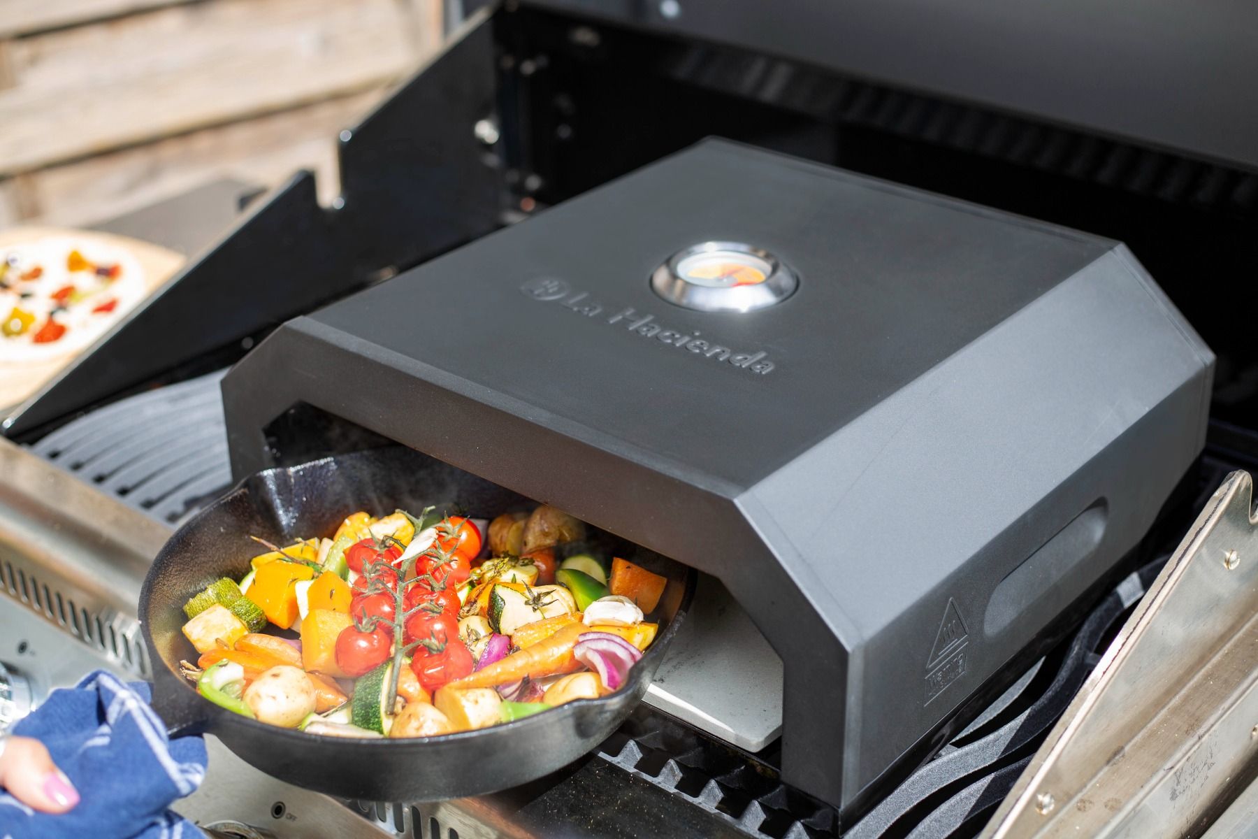 La Hacienda Firebox BBQ Horno para pizzas (Negro)