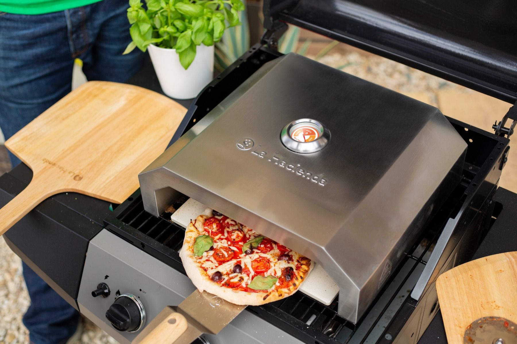 La Hacienda Firebox BBQ Horno para pizzas (Acero inoxidable)