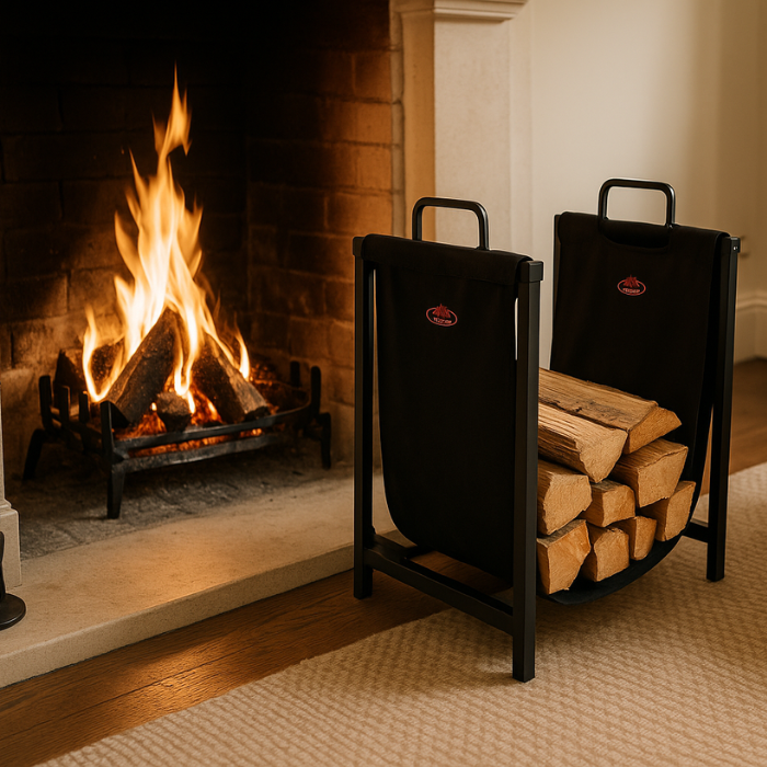 Esschert Bolsa para Bloques de Chimenea Negra con Soporte