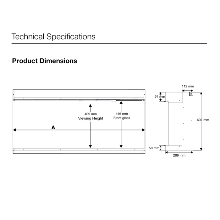 Chimenea eléctrica empotrable Ignite Bold 50" Optiflame Dimplex