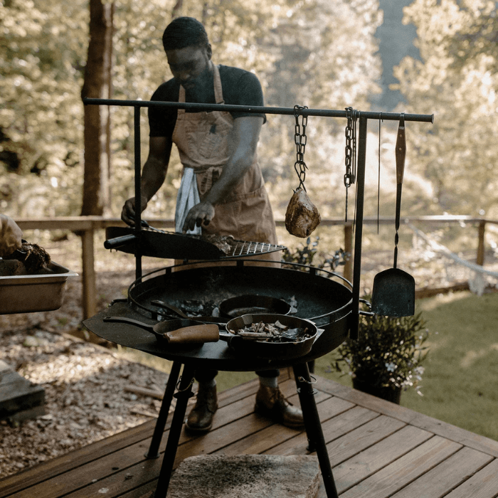 Barebones Cowboy Fire Pit Parrilla-Sistema