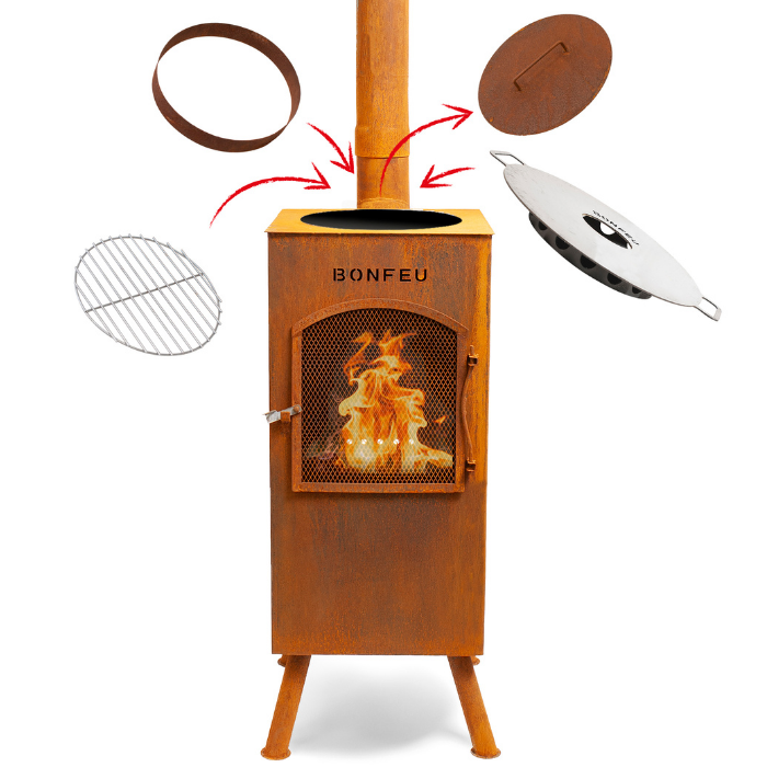BonFeu BonCarré QLP chimenea de jardín Corten