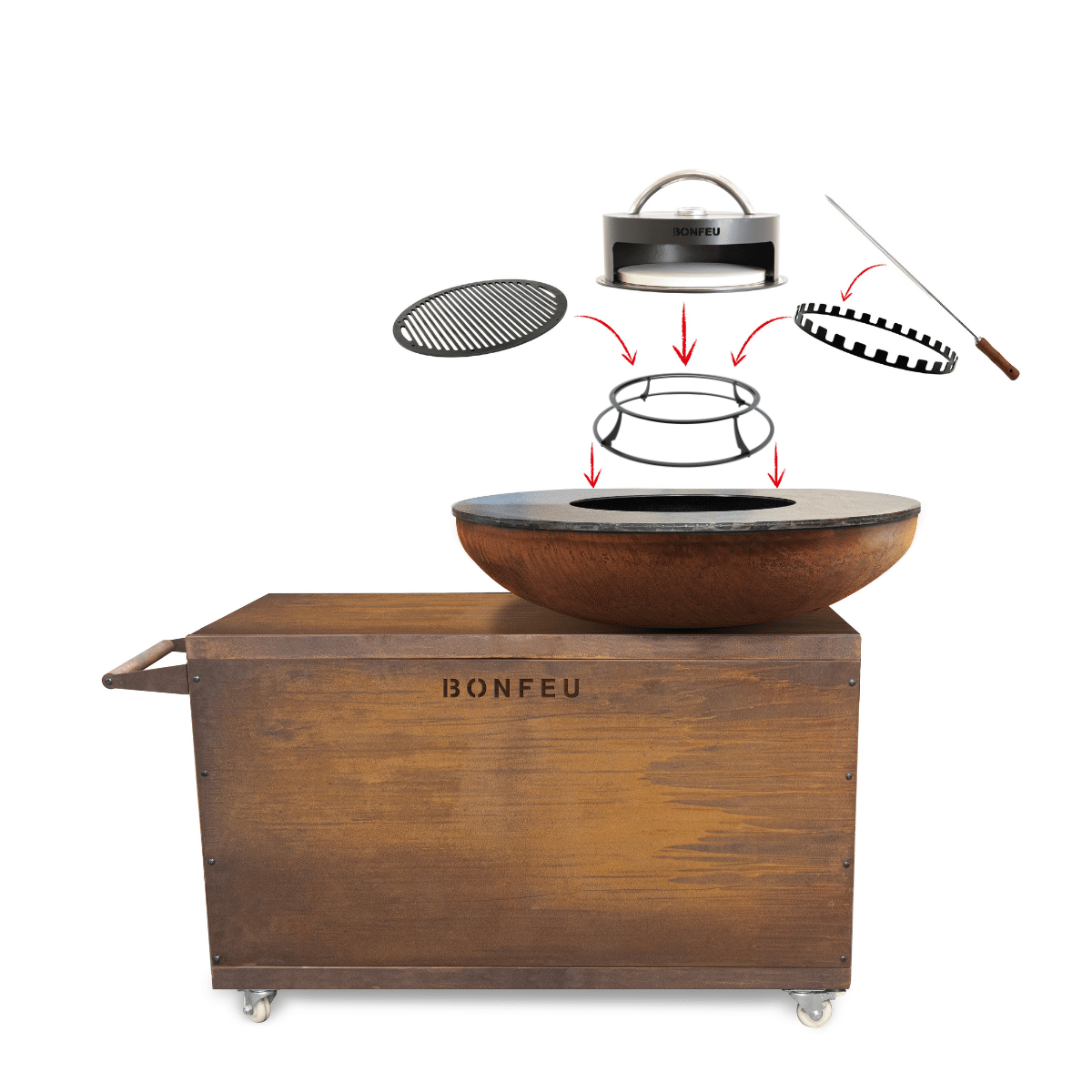 Barbacoa plancha BonBiza Island XL corten BonFeu