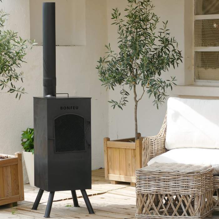 BonFeu BonCarré Negro Chimenea Exterior