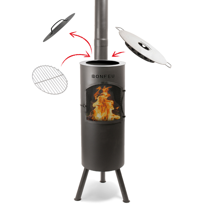 BonFeu BonGiano LP Negro Chimenea Exterior