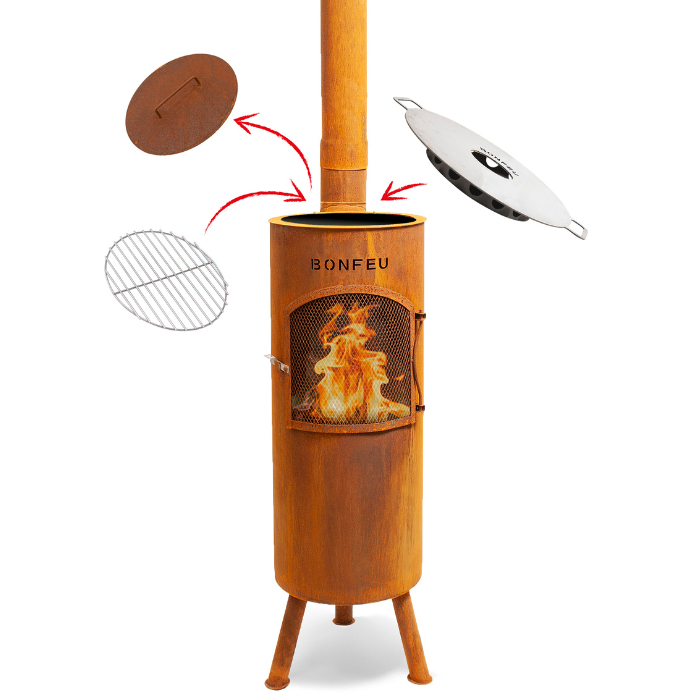 BonFeu BonGiano LP Corten Chimenea exterior 
