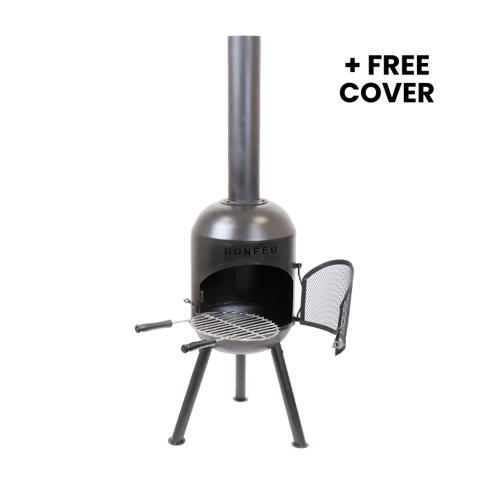 Chimenea de jardín BonSolo negra BonFeu
