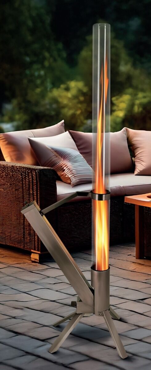Green Flame Lounge Chimenea de Pellet de Acero Inoxidable