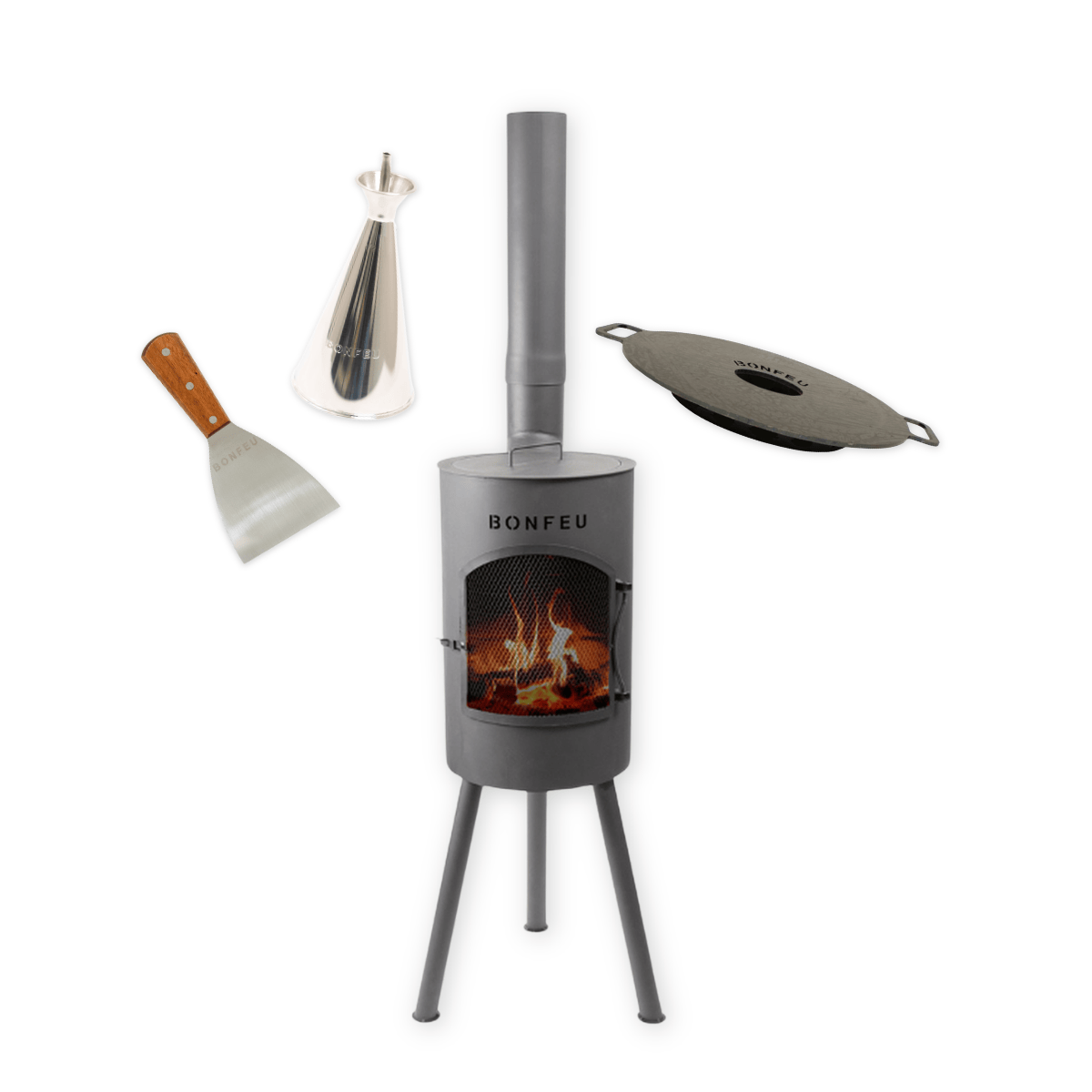 Pack ahorro BonFeu BonGiano SP negro + plancha + aceitera + espátula